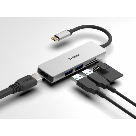 D-Link DUB-M530 5-in-1 USB-C Hub with HDMI and SD/microSD card reader, DUB-M530,1* USB-C connector with USB cable 11.5 cm, 1* HD